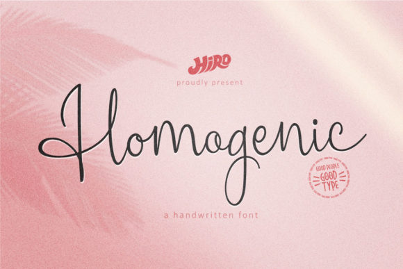 Homogenic: A Handwritten Typeface for Editorial Charm